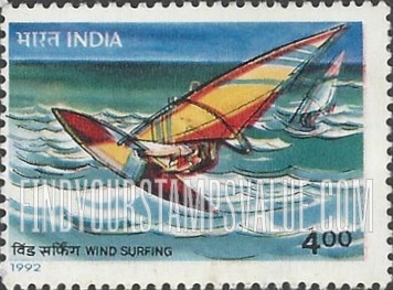 FindYourStampsValue: Republic of India: Windsurfing - भारत गणराज्य: विंडसर्फ़िंग