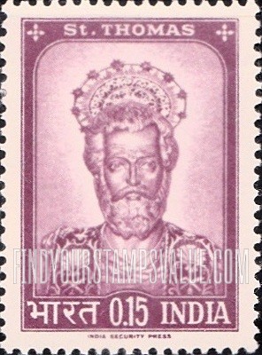 FindYourStampsValue: Republic of India: St. Thomas statue, Ortona, Italy - भारत गणराज्य: सेंट थॉमस की मूर्ति, ऑरतोना, इटली