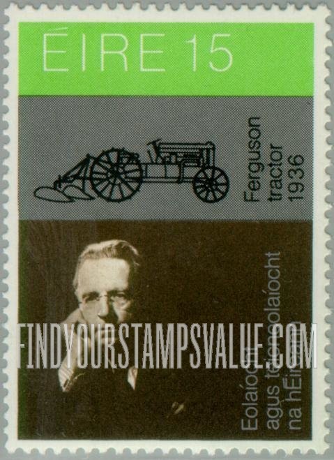 FindYourStampsValue: Scientists and Inventions: Harry Ferguson (1884-1960), hydraulic tractor, 1936