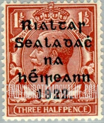 FindYourStampsValue: King George V: Stamps of Great Britain, 1912-22 Overprinted in Shiny to Dull Blue Black