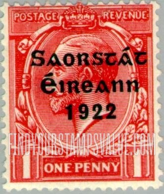 FindYourStampsValue: King George V: Stamps of Great Britain, 1912-22, Overprinted in Shiny to Dull Blue Black
