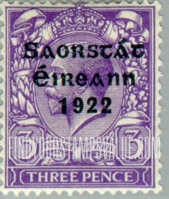 FindYourStampsValue: King George V: Stamps of Great Britain, 1912-22, Overprinted in Shiny to Dull Blue Black