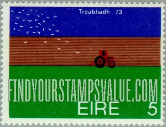 FindYourStampsValue: Tractor Plowing and Birds
