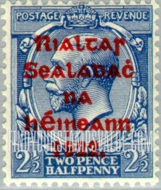 FindYourStampsValue: King George V: Stamps of Great Britain, 1912-22 Overprinted in Shiny to Dull Red