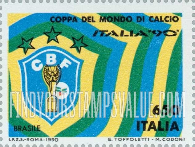 FindYourStampsValue: Soccer club emblems and stadiums in Italy: Brazil