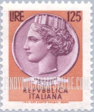 FindYourStampsValue: “Italia” after Syracusean Coin: Italia Type of 1953-54