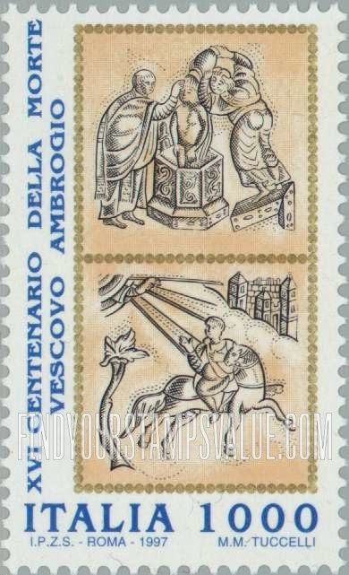 FindYourStampsValue: St. Ambrose (339-397), Bishop of Milan
