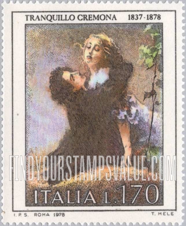 FindYourStampsValue: The Lovers, by Tranquillo Cremona (1837-1878)