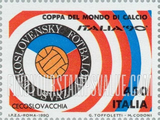 FindYourStampsValue: Soccer club emblems and stadiums in Italy: Czechoslovakia