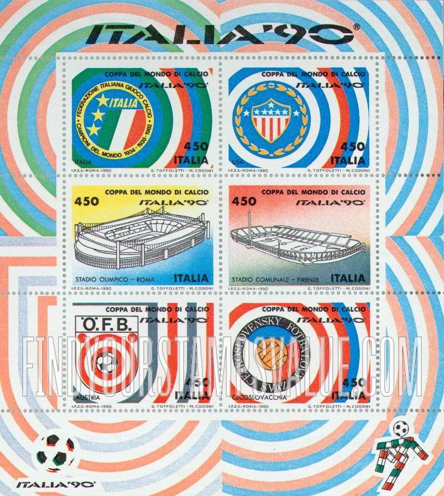FindYourStampsValue: Soccer club emblems and stadiums in Italy