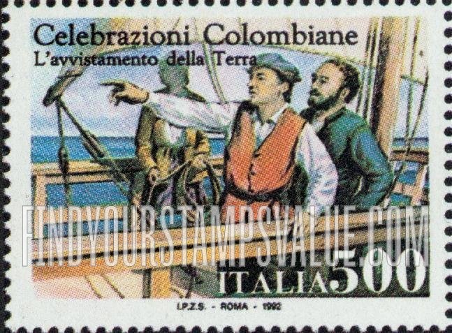 FindYourStampsValue: Discovery of America, 500th Anniversary: Sighting land