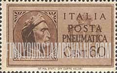 FindYourStampsValue: PNEUMATIC POST - Similar to Types of 1933, Without “REGNO”: Dante Alighieri