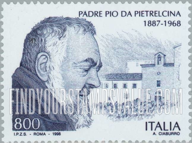 FindYourStampsValue: Father Pio da Pietrelcina (1887-1968)