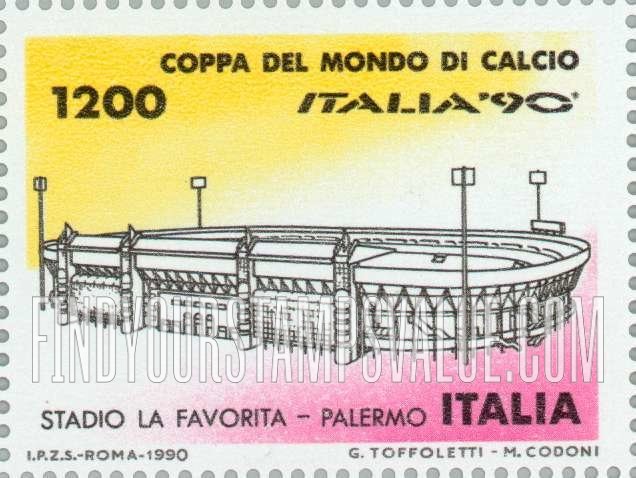 FindYourStampsValue: 1990 World Cup Soccer Championships, Italy: La Favorita Stadium, Palermo