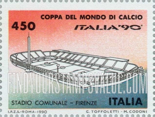 FindYourStampsValue: Soccer club emblems and stadiums in Italy: Municipal Stadium, Florence