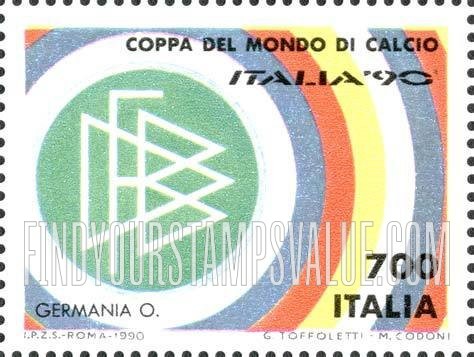 FindYourStampsValue: 1990 World Cup Soccer Championships, Italy: West Germany