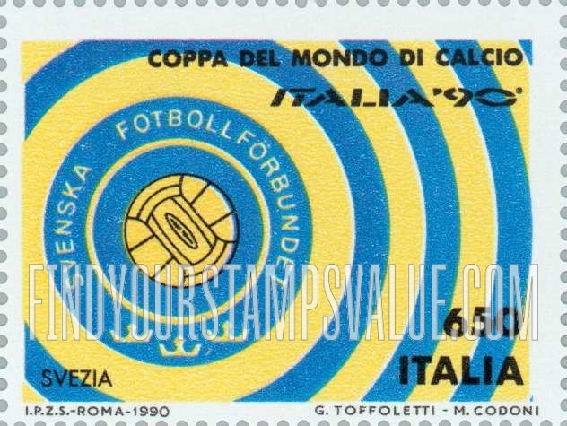 FindYourStampsValue: Soccer club emblems and stadiums in Italy: Sweden