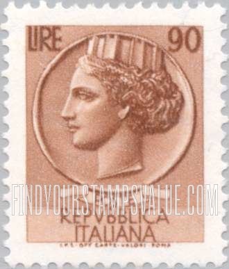 FindYourStampsValue: “Italia” after Syracusean Coin: Italia Type of 1953-54