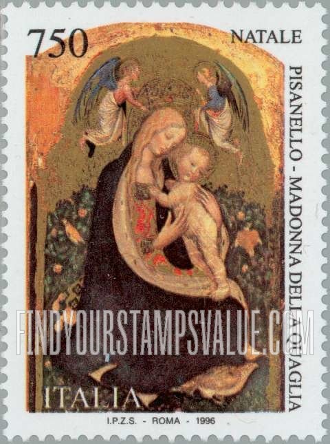 FindYourStampsValue: Christmas: Madonna and Child, by Pisanello