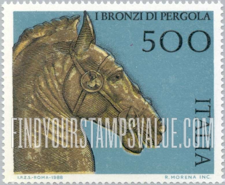 FindYourStampsValue: Bronze Sculpture, Pergola: Horse