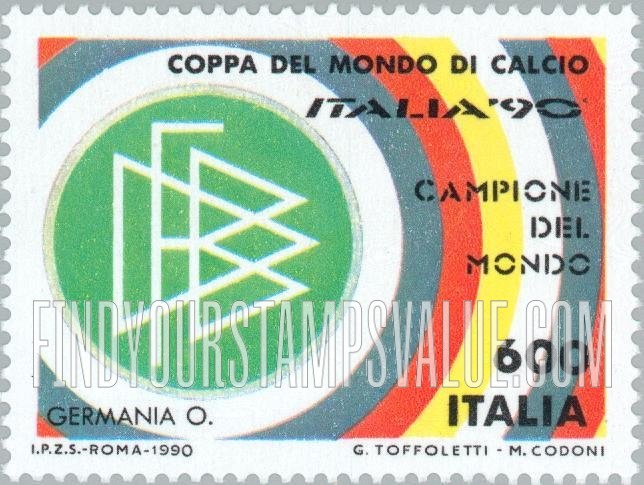 FindYourStampsValue: World Cup Soccer Type of 1990 Inscribed “Campione Del Mondo”