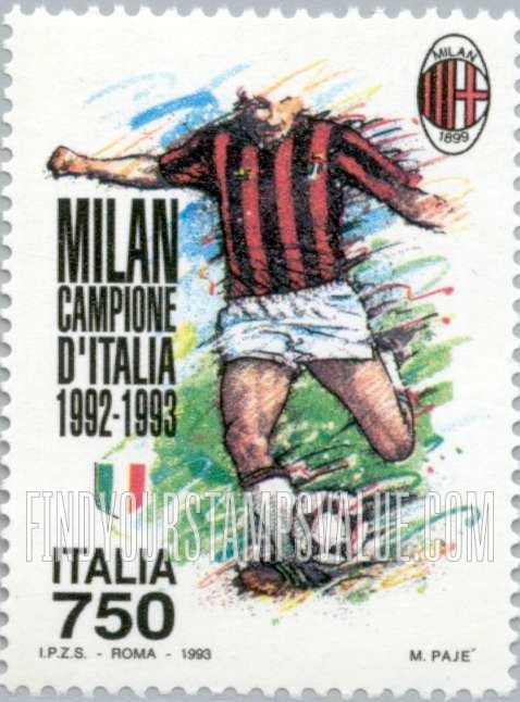 FindYourStampsValue: National Soccer Champions, Milan