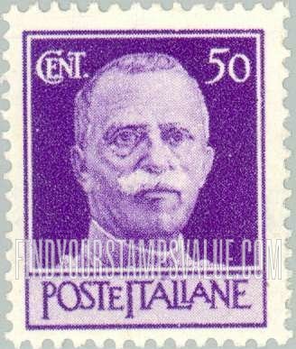 FindYourStampsValue: King Victor Emmanuel III: Types of 1929 Redrawn Fasces Removed