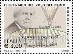FindYourStampsValue: First Italian Dirigible Flight by Almerico da Schio, Centennial