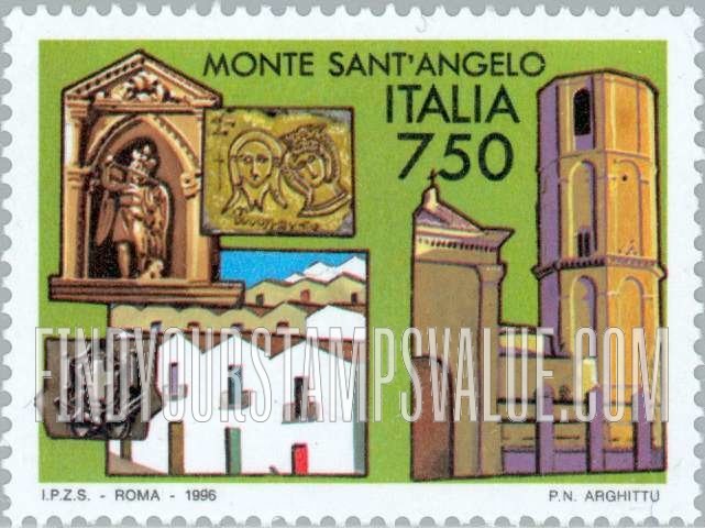 FindYourStampsValue: Tourism: Belltower of Church of St. Michael the Archangel, Monte Sant’Angelo