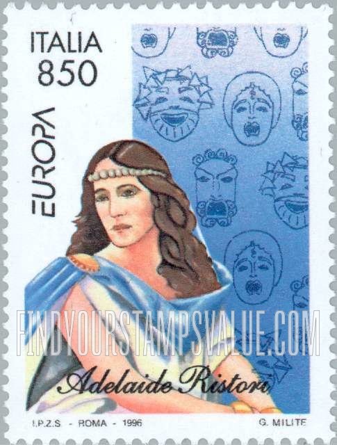 FindYourStampsValue: Europa (Famous Women): Adelaide Ristori, actress