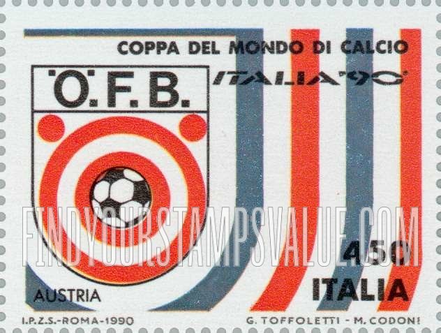 FindYourStampsValue: Soccer club emblems and stadiums in Italy: Austria