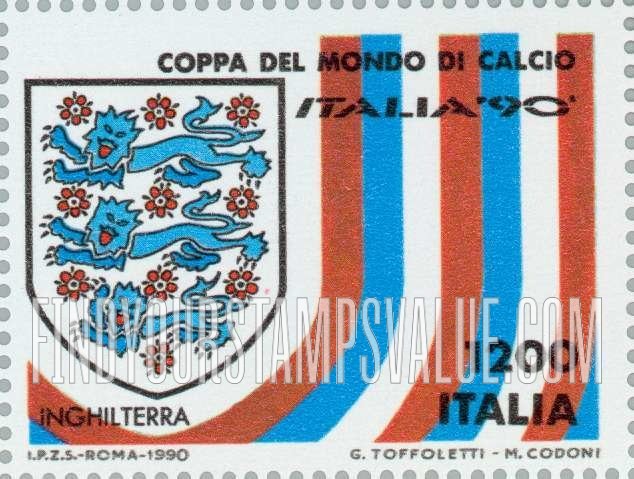 FindYourStampsValue: 1990 World Cup Soccer Championships, Italy: England