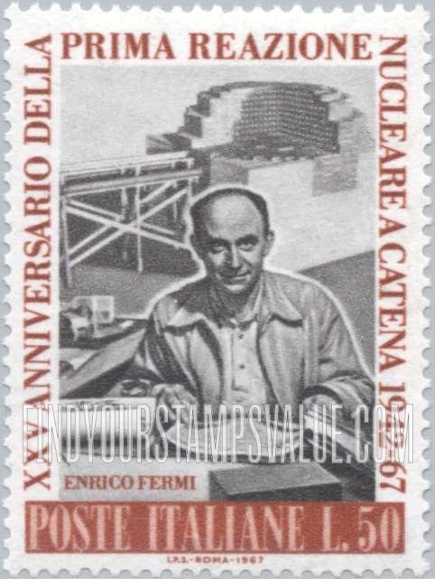 FindYourStampsValue: Enrico Fermi at Los Alamos and Model of 1st Atomic Reactor