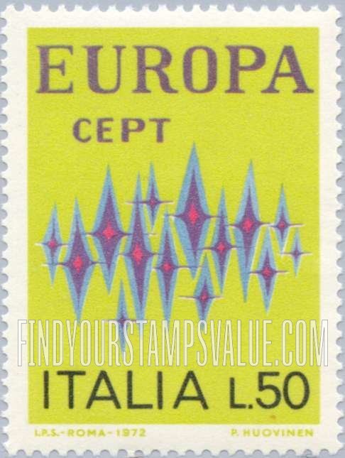 FindYourStampsValue: Europa Issue 1972: Common Design Type