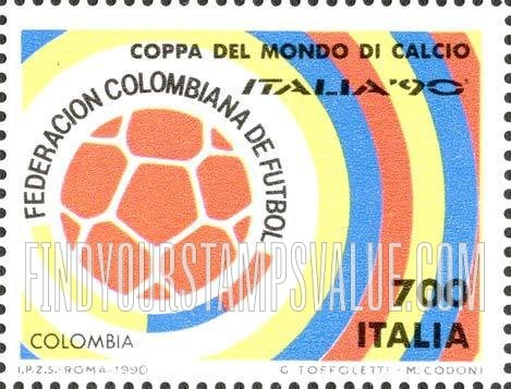 FindYourStampsValue: 1990 World Cup Soccer Championships, Italy: Colombia