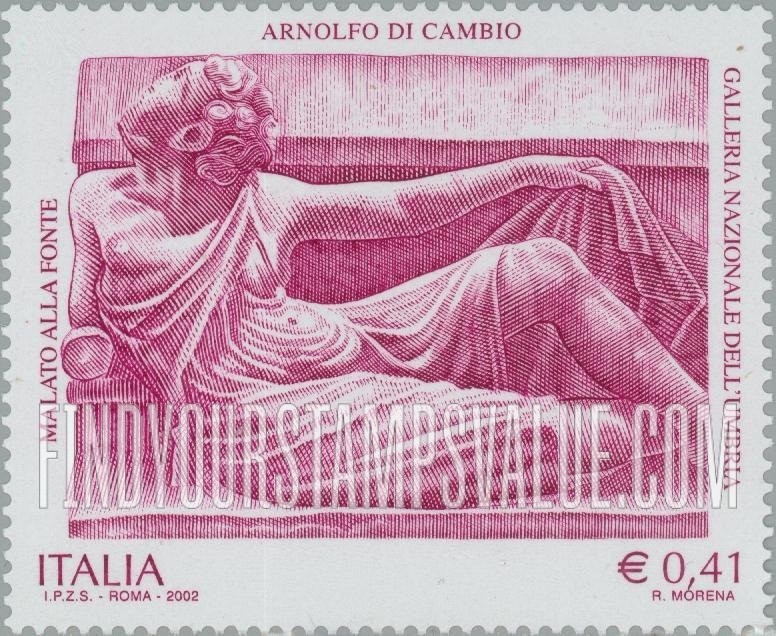 FindYourStampsValue: Malato Alla Fonte, Sculpture by Arnolfo de Cambio