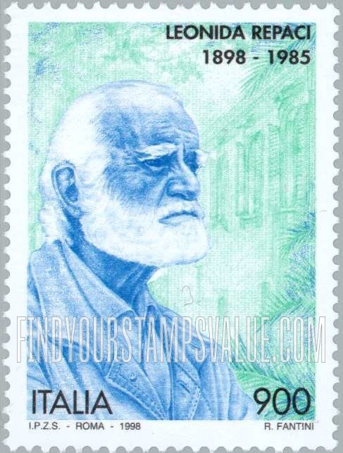 FindYourStampsValue: Famous Writers: Leonida Repaci (1898-1985), writer vertical