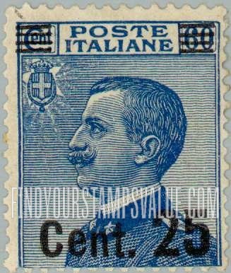 FindYourStampsValue: King Victor Emmanuel III: Surcharged