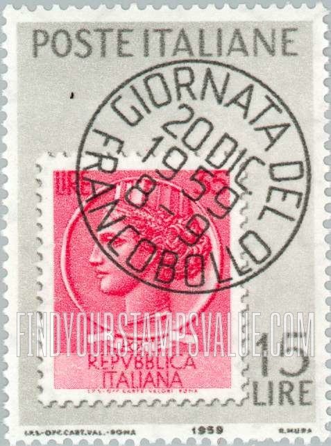 FindYourStampsValue: Stamp of 1953 with Facsimile Cancellation