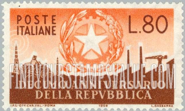 FindYourStampsValue: Arms of Republic and Symbols of Industry