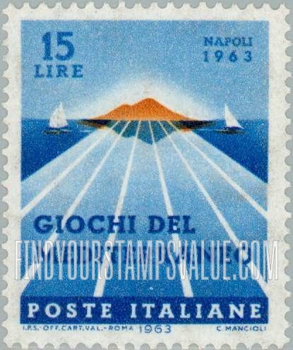 FindYourStampsValue: Bay of Naples, Vesuvius and Sailboats