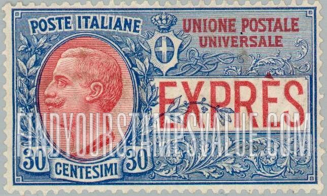 FindYourStampsValue: SPECIAL DELIVERY - King Victor Emmanuel III