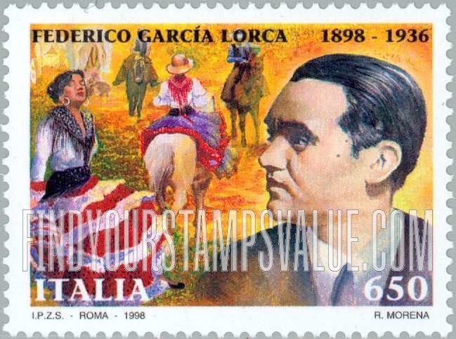 FindYourStampsValue: Famous Writers: Federico Garcia Lorca (1898-1936), poet, dramatist