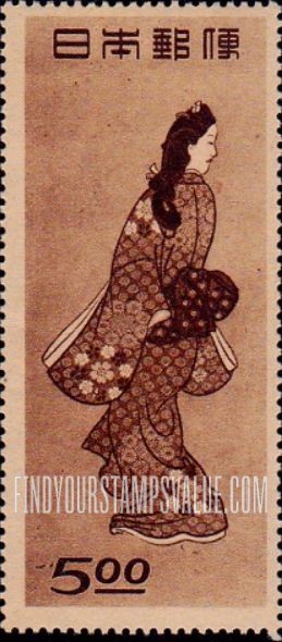 FindYourStampsValue: “Beauty Looking Back,” Print by Moronobu - 見返り美人、師宣