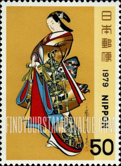 FindYourStampsValue: Standing Beauties, Middle Edo Period - 懐月堂「立美人図」