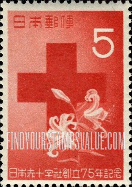 FindYourStampsValue: Red Cross and Lilies - 赤十字とゆり