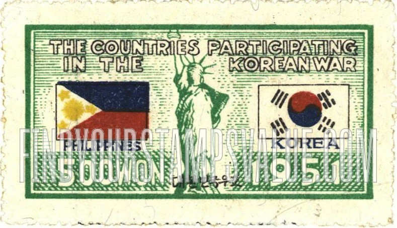 FindYourStampsValue: Flags of the Philippines and Korea and Statue of Liberty - 필리핀과 대한민국의 국기와 자유의 여신상