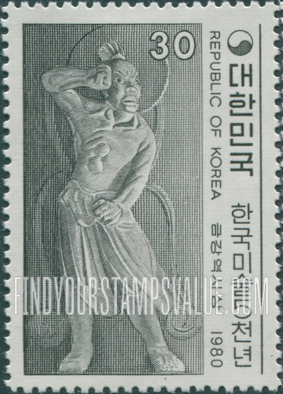 FindYourStampsValue: Deva King Sculpture - 금강역사상