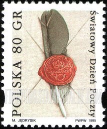FindYourStampsValue: World Post Day: Feather, wax seal of Stanislaw II Poniatowski