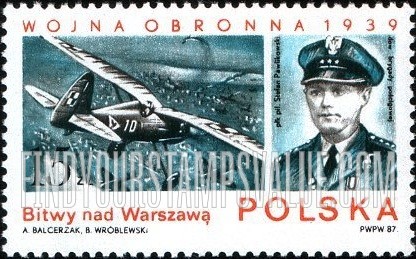 FindYourStampsValue: World War II Battles Type of 1984: Air battles over Warsaw, pilot Stefan Pawlikowski